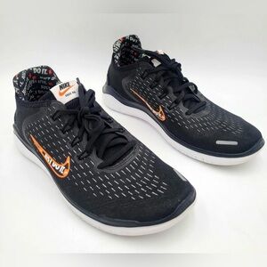 NIKE Free RN Just Do It " AT4246-001 Black Orange Running Sneakers Shoes-Men’s 9